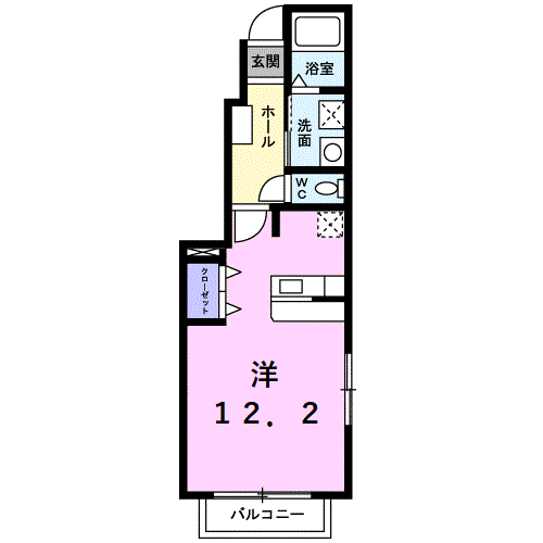 ニューバレー(1K/1階)の間取り写真