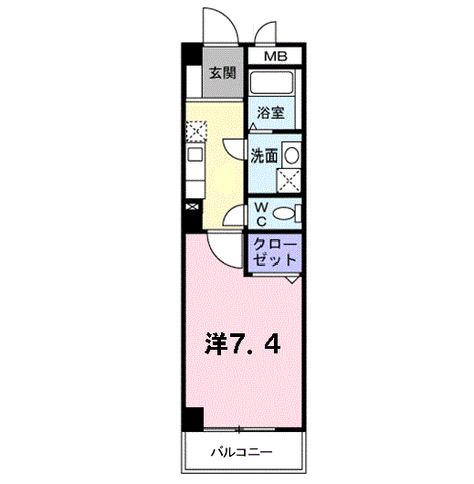 パークサイドヴィラ(1K/4階)の間取り写真