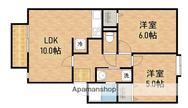 リヴェール(2LDK/1階)の間取り写真