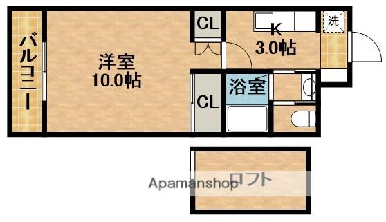 BLUE ROSE A(1K/2階)の間取り写真