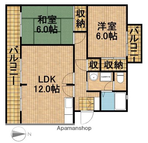 パークアベニュー(2LDK/2階)の間取り写真