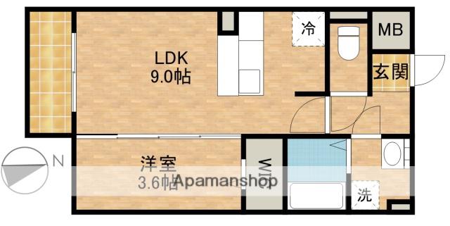 ピーノ・グランデ(1LDK/1階)の間取り写真