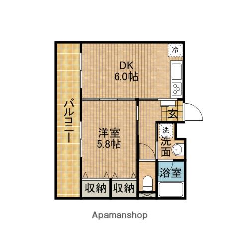 メゾンアンソレイエ(1DK/1階)の間取り写真