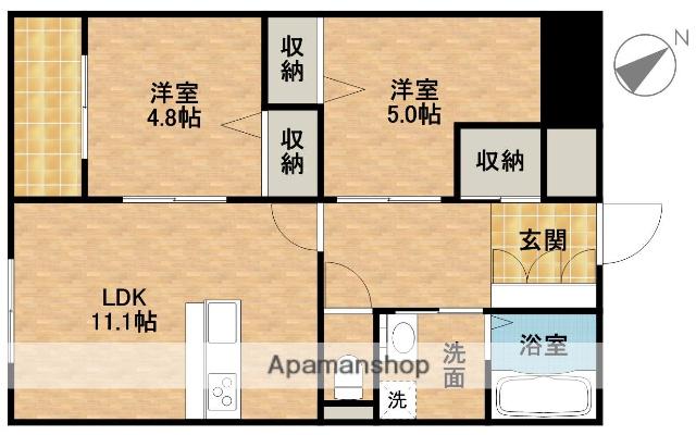 ヴェルデKITATERA(2LDK/2階)の間取り写真