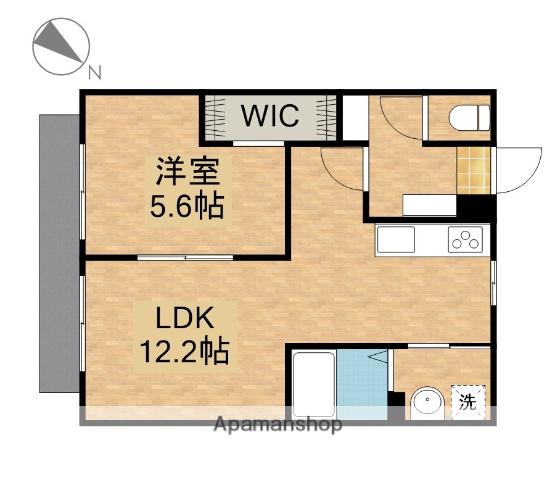 フロールΜB(1LDK/1階)の間取り写真
