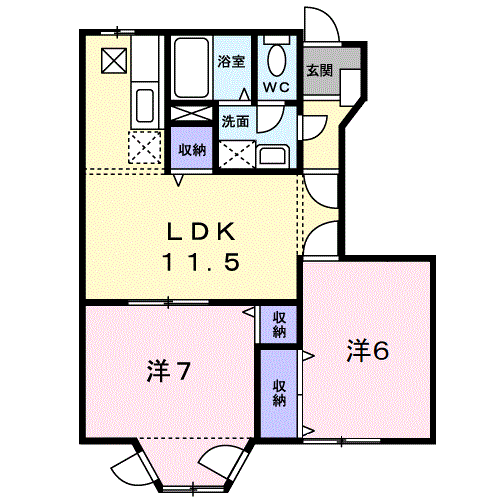 エポック(2LDK/1階)の間取り写真