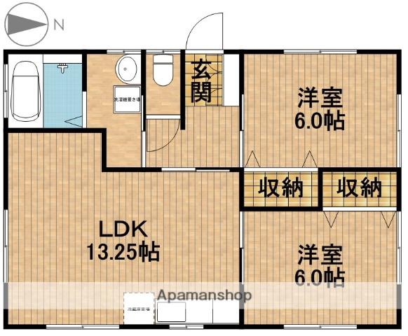 東海道本線 磐田駅 バス乗車時間：25分 第一公園バス停で下車 徒歩8分 1階建 築10年(2LDK)の間取り写真