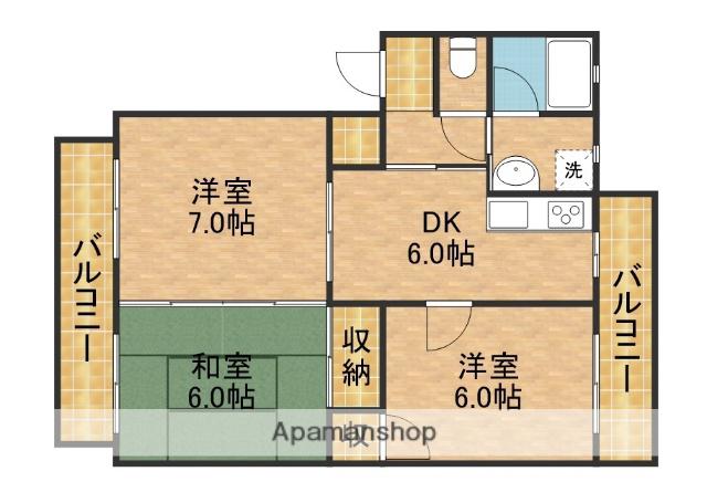 シンフォニーA(3DK/2階)の間取り写真