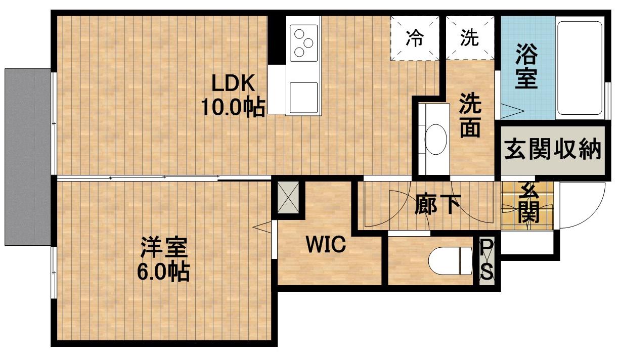 ドミール SHIMIZU(1LDK/1階)の間取り写真