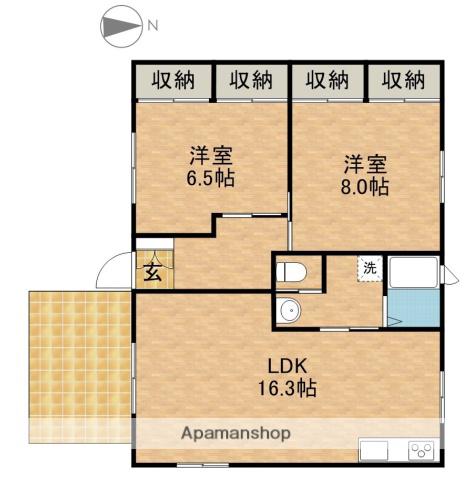 タウンハウスひとみ(2LDK/1階)の間取り写真