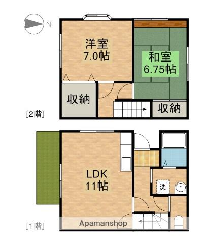 テラスハウス外山(2LDK)の間取り写真