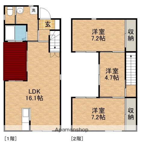 東海道本線 浜松駅 バス乗車時間：16分 阿弥陀バス停で下車 徒歩5分 2階建 築9年(2SLDK)の間取り写真