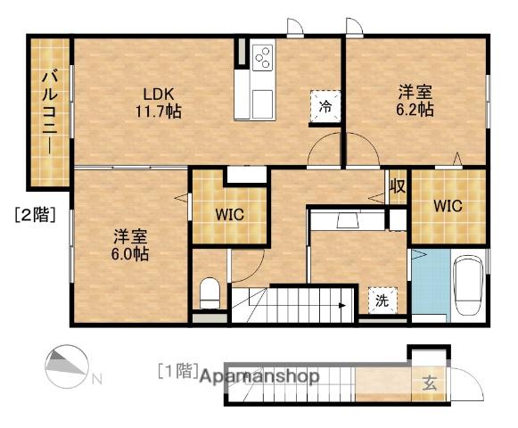 MIRADOR(2LDK/2階)の間取り写真