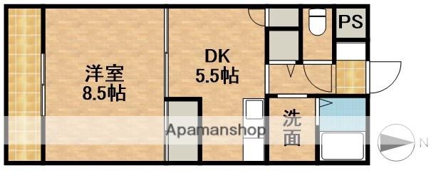 セントラルヒルズB(1DK/3階)の間取り写真