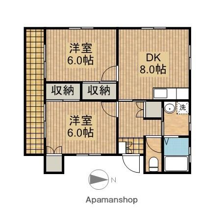 リバーサイド松下(2DK/2階)の間取り写真