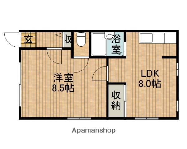梅原アパート(1LDK/2階)の間取り写真