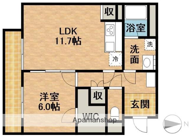 フォルトゥーナ(1LDK/1階)の間取り写真