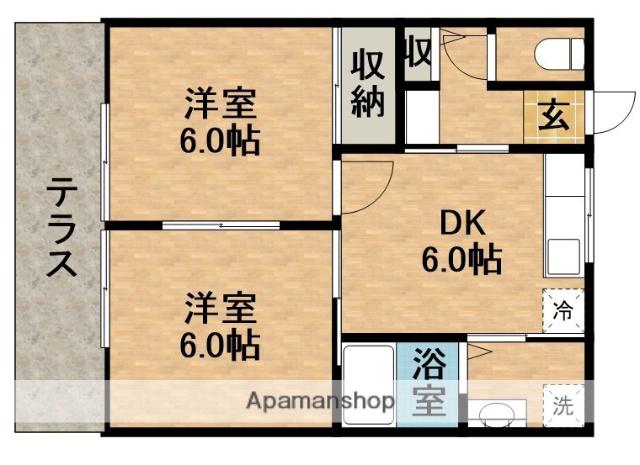 セントラル・ビラA(2DK/1階)の間取り写真