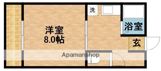 ニューバレイB(1K/1階)の間取り写真