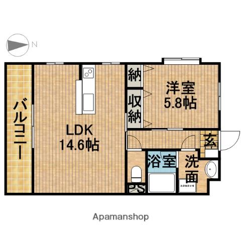 プリマ・クラッセ(1LDK/1階)の間取り写真