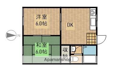 パークハイツB(2DK/2階)の間取り写真
