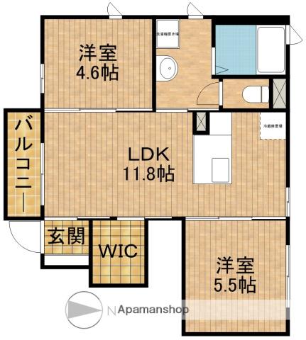 東海道本線 磐田駅 バス乗車時間：18分 ららぽーと磐田バス停で下車 徒歩3分 2階建 築18年(2LDK/1階)の間取り写真