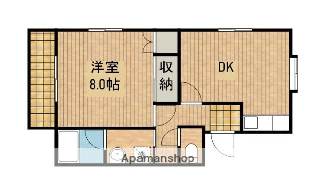 アメニティハウスB(1DK/2階)の間取り写真