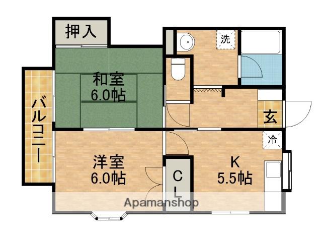 メゾンK Ⅲ(2K/2階)の間取り写真