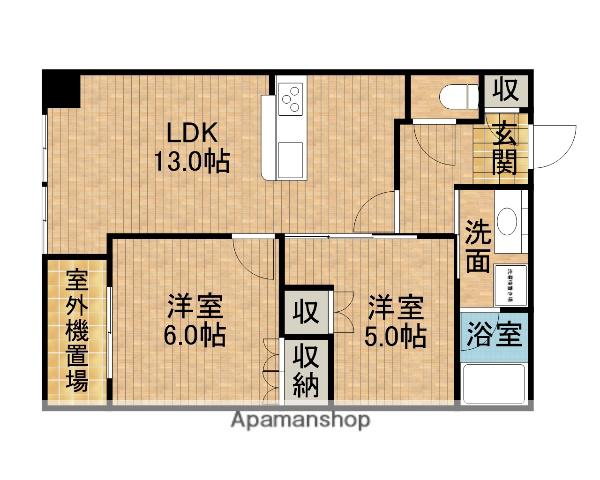 一条タワー(2LDK/8階)の間取り写真