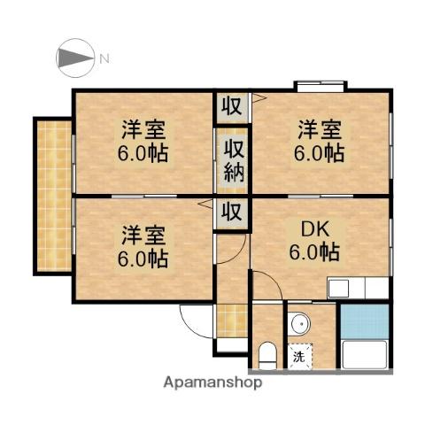 サンビレッジこいけB(3DK/1階)の間取り写真