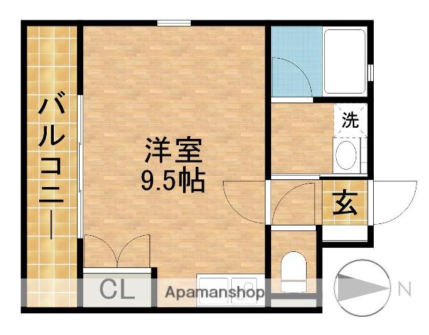 KIBINOSATO(ワンルーム/3階)の間取り写真