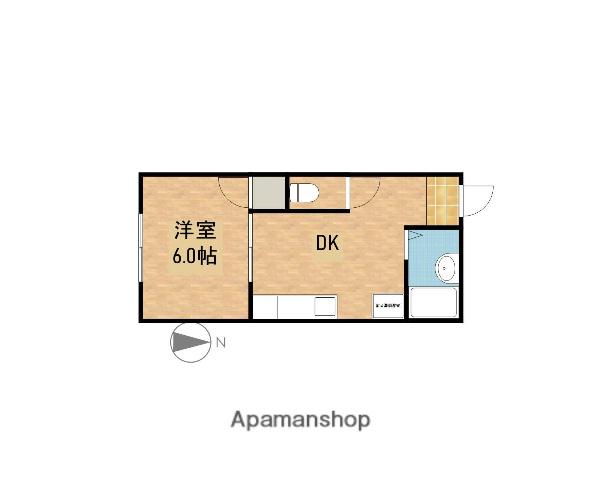 レクリオヒロ西池新田(1K/2階)の間取り写真