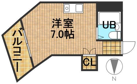 カーサ八幡(ワンルーム/3階)の間取り写真