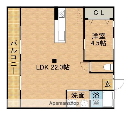 シティハイムシンガイ(1LDK/2階)の間取り写真