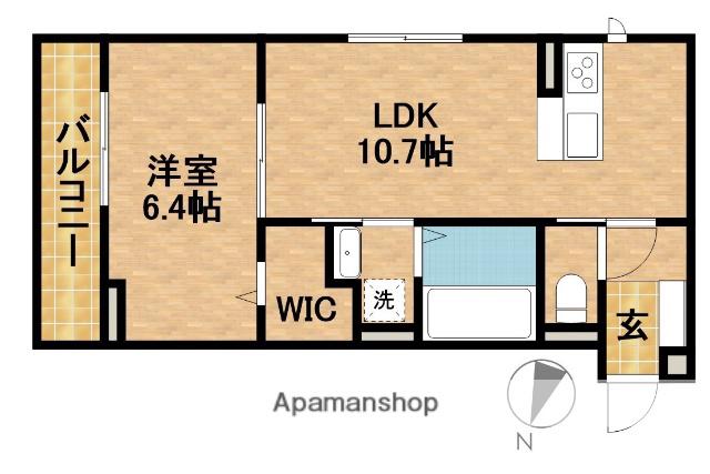ラ・ヴェールA棟(1LDK/3階)の間取り写真
