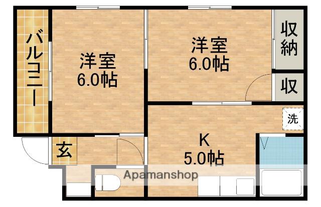 クライスⅡ(2K/3階)の間取り写真