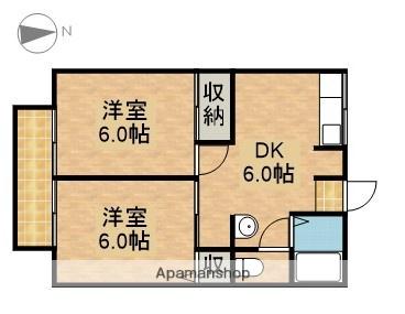ハウスレーベンA(2DK/1階)の間取り写真