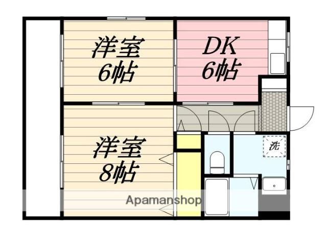 リアライズ掛川Ⅱ(2DK/4階)の間取り写真