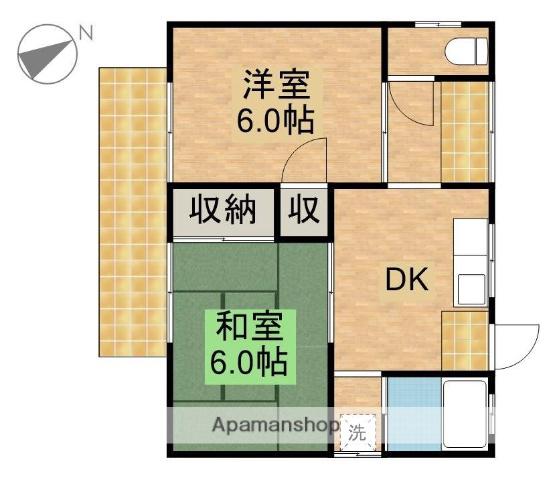 東海道本線 浜松駅 バス乗車時間：30分 南平バス停で下車 徒歩5分 1階建 築51年(2K)の間取り写真