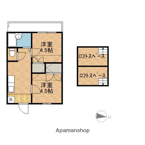 エトワール(2DK/2階)の間取り写真