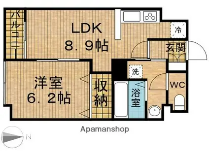 LAURELCOURT常盤(1LDK/13階)の間取り写真