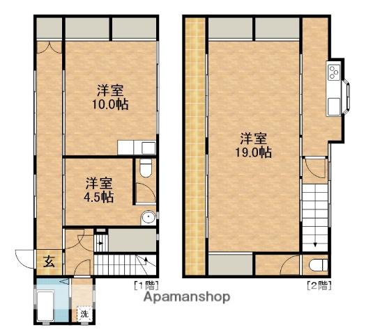 東海道本線 浜松駅 バス乗車時間：28分 志都呂南バス停で下車 徒歩8分 2階建 築66年(2LDK)の間取り写真