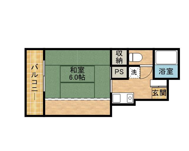 サニー高岡Ⅰ(1K/2階)の間取り写真