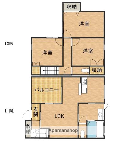 キャレブラン三島Ｅ・Ｆ(3LDK)の間取り写真