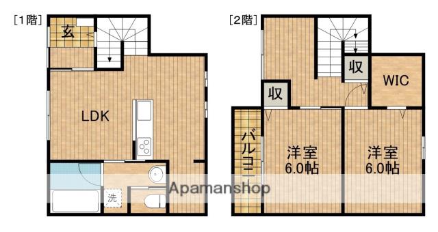 バロン館　テラスハウス(2LDK)の間取り写真