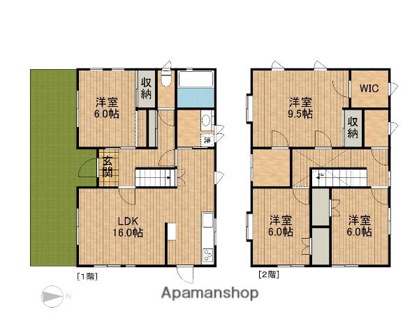 東海道本線 浜松駅 バス乗車時間：40分 福田東脇バス停で下車 徒歩3分 2階建 築29年(4LDK)の間取り写真