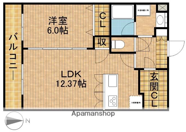 SUPREME ASADA(1LDK/2階)の間取り写真