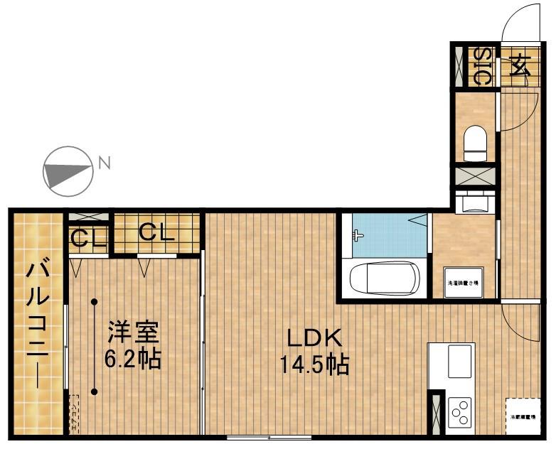 D-ROOM下池川町(1LDK/3階)の間取り写真