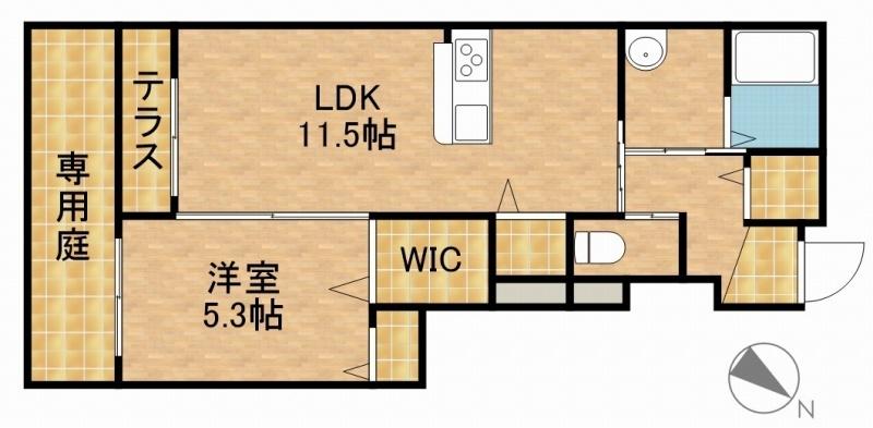 カーサ ESⅡ(1LDK/1階)の間取り写真