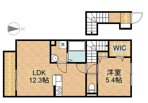 東海道本線 浜松駅 バス乗車時間：34分 北島町バス停で下車 徒歩4分 2階建 新築(1LDK/2階)の間取り写真